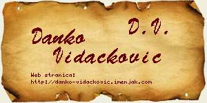 Danko Vidačković vizit kartica